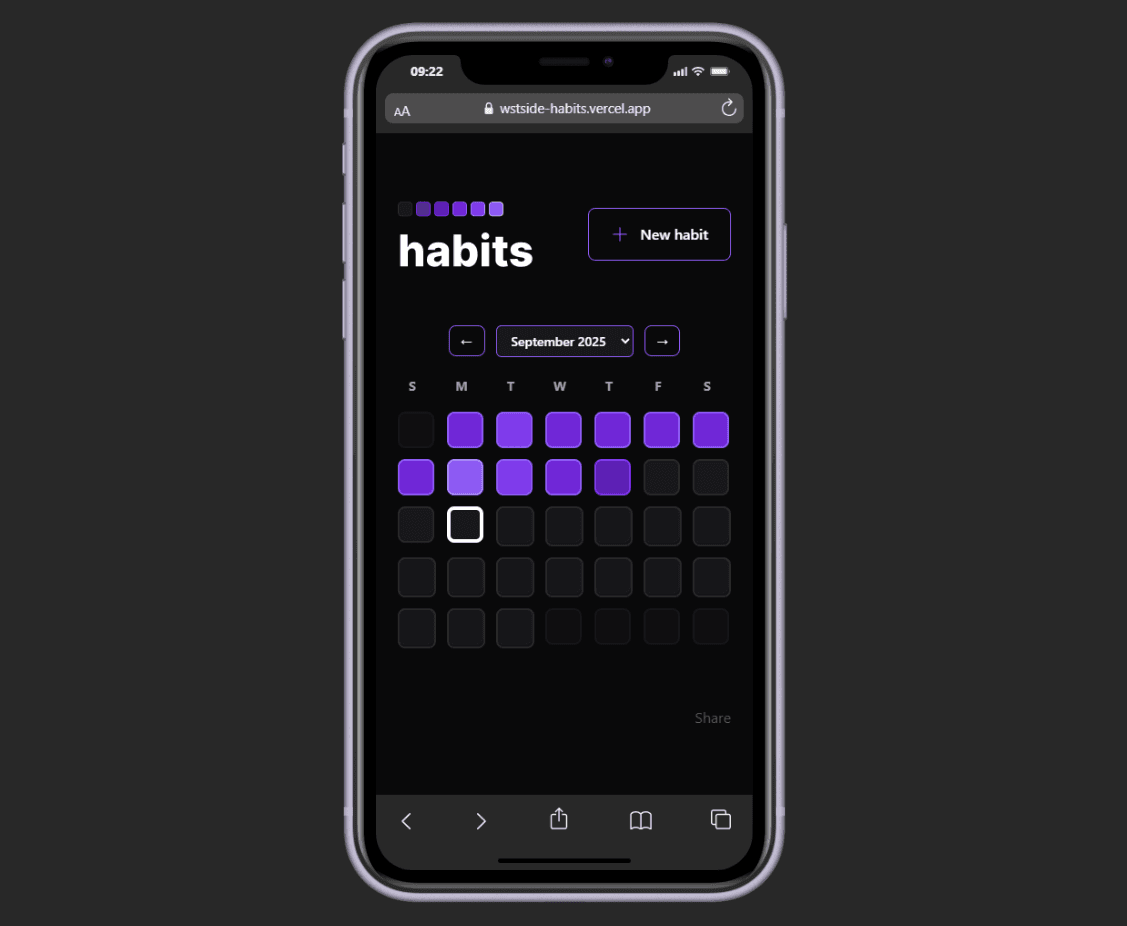 screenshot do projeto Habit Tracker