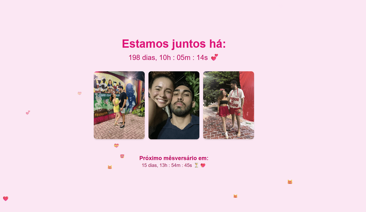 screenshot do projeto Contador de Dias de Amor